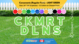 Consonants (Solid Color) 24" Tall Individual Lettering (Regular Font) Total 9 pcs | Yard Sign Rental Business | Printed in Canada