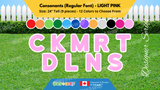Consonants (Solid Color) 24" Tall Individual Lettering (Regular Font) Total 9 pcs | Yard Sign Rental Business | Printed in Canada