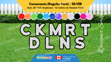 Consonants (Solid Color) 24" Tall Individual Lettering (Regular Font) Total 9 pcs | Yard Sign Rental Business | Printed in Canada