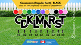 Consonants (Solid Color) 18" Tall Individual Lettering (Regular Font) Total 18 pcs | Yard Sign Rental Business | Printed in Canada