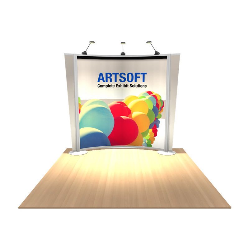 Artsoft Expo Solutions Inc. 1010C01 display stand with adjustable shelves and sturdy metal frame for trade shows and exhibitions.