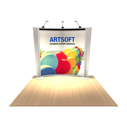 Artsoft Expo Solutions Inc. 1010C01 display stand with adjustable shelves and sturdy metal frame for trade shows and exhibitions.