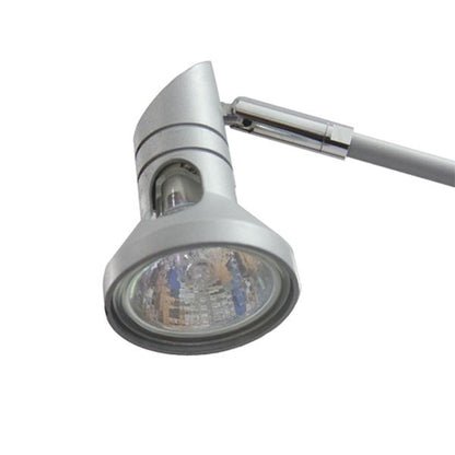 Halogen light for retractable banner stand by Artsoft Expo Solutions Inc. illuminating the display with focused, bright lighting.