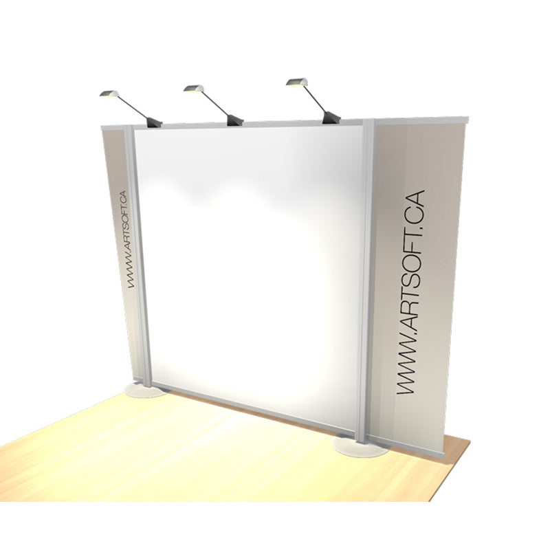 Straight wing module from the Artsoft Expo Solutions Inc. Modular Wing Kit, showing sleek, aerodynamic white wing accessories.