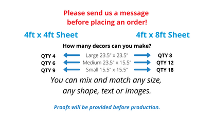 Custom Yard Sign Package - Personal or Business (4ft x 4ft sheet or 4ft x 8ft sheet)  | Yard Sign Decoration