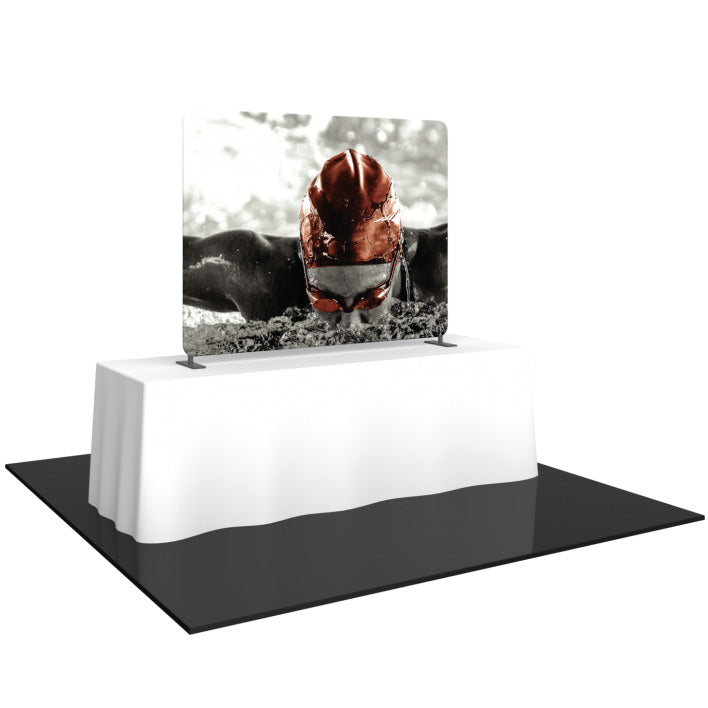 Six-foot fabric tabletop wall by Artsoft Expo Solutions Inc., featuring a straight design for trade show displays.
