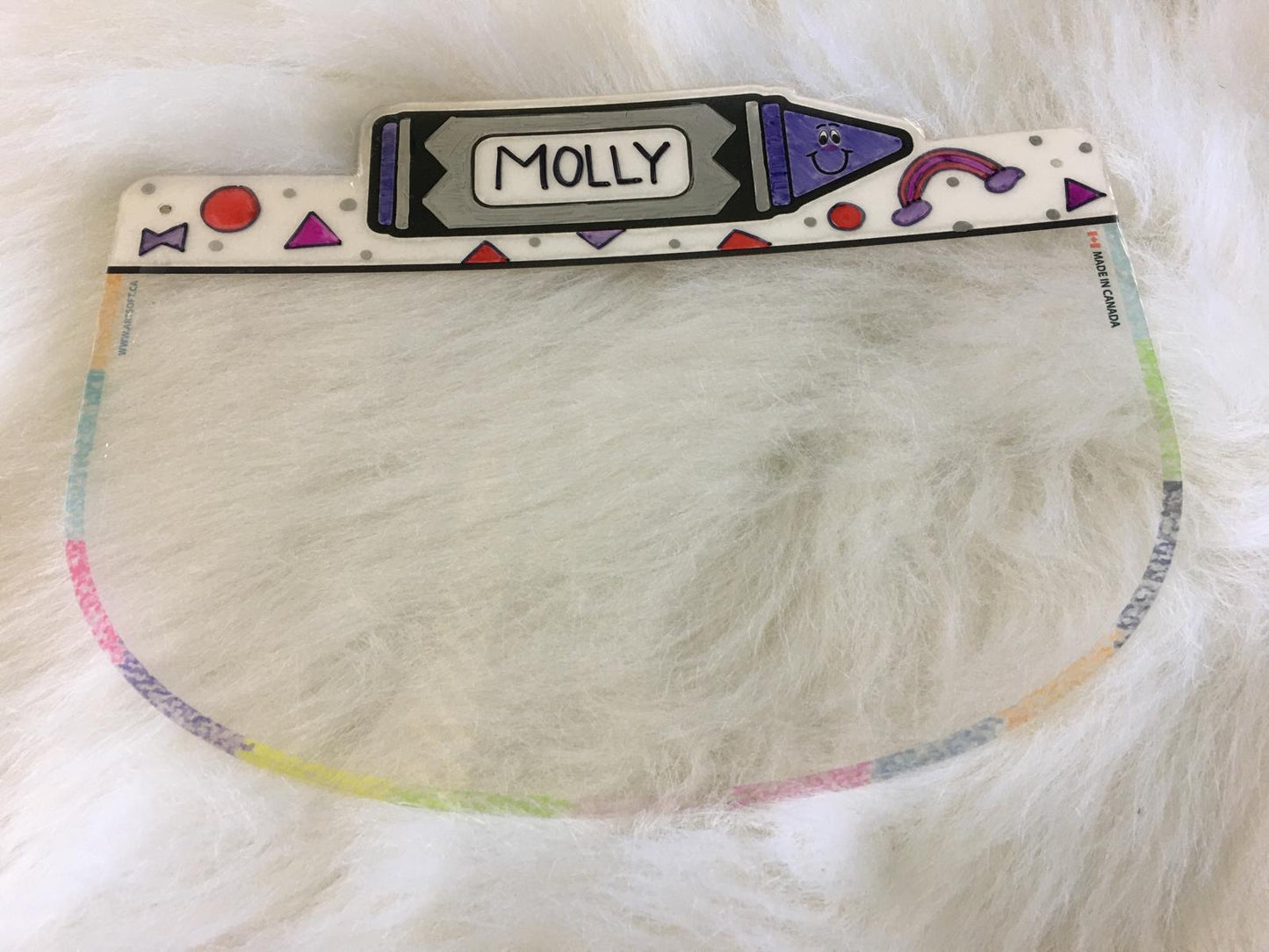 Kids face shield from Artsoft Expo Solutions DIY Collection, featuring a colorful, clear protective face shield for children.