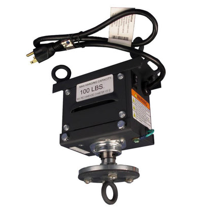 Artsoft Expo Solutions Inc. rotating motor with visible shaft and mounting components on a white background.