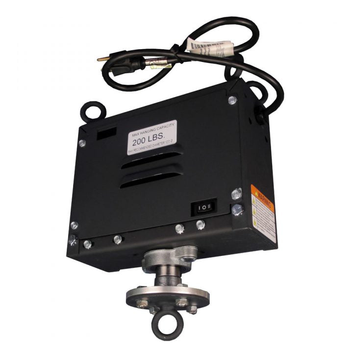 Rotating motor by Artsoft Expo Solutions Inc. with visible metal components and wiring, used for industrial machinery applications.