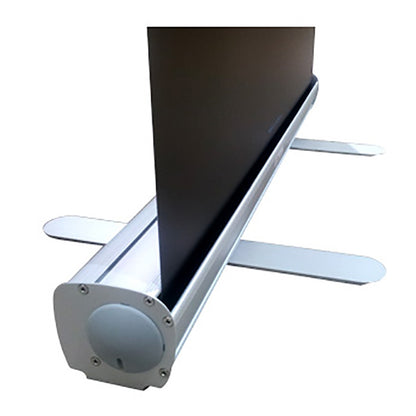 Artsoft Expo Solutions RB120 47-inch stand with printed display, showcasing a sturdy support for promotional graphics.