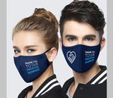PACK of 2 | Blue and Black | Thank You to Our Frontline Workers - Reusable non medical face mask - Adult unisex