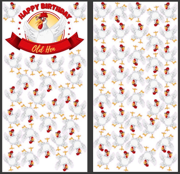 Happy Birthday Old Hen Chicken Decoration Set (Total 26 / 38 / 62 pcs) | Yard Sign Outdoor Lawn Decorations | Yardabrate Designer Series