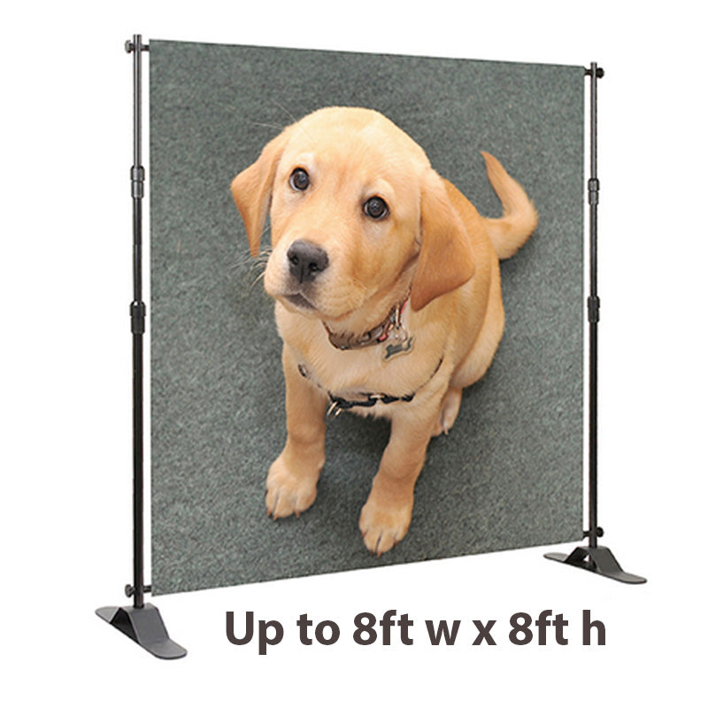Artsoft Expo Solutions Inc. banner frame with sleek metal construction and adjustable display edges for trade shows and events.