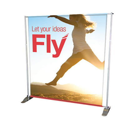 Large banner frame from Artsoft Expo Solutions Inc. with sturdy metal structure and open display area for promotional banners.