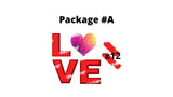 LOVE Valentine's Day Sign + 12 or 20 pcs Heart | Yard Sign Outdoor Lawn Decorations