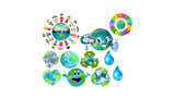 Earth Day Sign (24" tall) + 8 Decors (Total 9pcs set)  | Yard Sign Outdoor Lawn Decorations