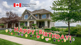 Red Glitter Happy Birthday Letters Yard Card Sets 16" or 24" Tall (Total 36pcs) | Yard Sign Outdoor Lawn Decor | Happy Birthday Set