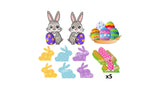 Happy Easter Bunny Sign (24" tall) + 12 Decors (Total 14pcs set)  | Yard Sign Outdoor Lawn Decorations
