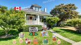 Happy Easter Sign (24" tall) + 9 Decors (Total 10pcs set)  | Yard Sign Outdoor Lawn Decorations