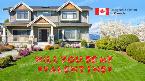 Will You Be My Valentine - Sign + 2 Roses (Total 22 pcs) | Yard Sign Outdoor Lawn Decorations