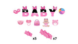 Minnie Theme Baby Shower (Girl) – Girl 20” Tall + Letters 24” Tall + Decors (Total 9pcs or 23pcs) | Yard Sign Outdoor Lawn Decorations