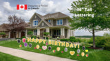 GOLD Happy Birthday Letters Yard Card Sets 16" or 24" Tall (Total 36pcs) | Birthday Yard Sign (Y-0003)