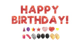 Red Glitter Happy Birthday Letters Yard Card Sets 16" or 24" Tall (Total 36pcs) | Yard Sign Outdoor Lawn Decor | Happy Birthday Set