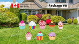 Cup Cake Package - 16" Tall - 8pcs or 17pcs | Yard Sign Outdoor Lawn Decorations