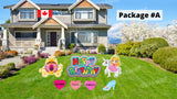 Happy Birthday Princess Packages - 24" Tall Sign & Characters (Total 7pcs or 20pcs) | Yard Sign Outdoor Lawn Decorations