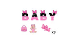 Minnie Theme Baby Shower (Girl) – Girl 20” Tall + Letters 24” Tall + Decors (Total 9pcs or 23pcs) | Yard Sign Outdoor Lawn Decorations