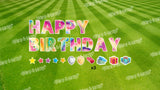 Happy Birthday (Tie Dye Style) Letters Yard Card Sets 18" Tall (Total 26pcs) | Yard Sign Outdoor Lawn Decor | Happy Birthday Set