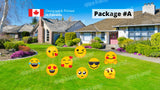 Emoji Package - 16" Tall - 9pcs or 18pcs | Yard Sign Outdoor Lawn Decorations