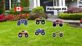 Monster Truck - 16" Tall Yard Sign (Total 6pcs or 12pcs) | Yard Sign Outdoor Lawn Decorations