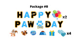 Happy Pawday Package – Balloon 18" Tall + Letters 15" Tall + Decors (Total 12 or 23 pcs) | Yard Sign Outdoor Lawn Decorations