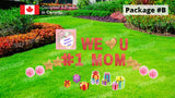 Mother's Day (We Love U Mom) - Lettering 16" Tall + Sign 24” Tall + Decors (Total 13 or 24pcs) | Yard Sign Outdoor Lawn Decorations