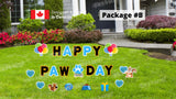 Happy Pawday Package – Balloon 18" Tall + Letters 15" Tall + Decors (Total 12 or 23 pcs) | Yard Sign Outdoor Lawn Decorations