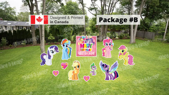 My Little Pony Signs Package – Little Pony 24” Tall + Decor (Total 10 or 11 pcs ) |Yard Sign Outdoor Lawn Decorations