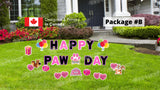 Happy Pawday Girl – Balloon 18" Tall + Letters 15" Tall + Decors (Total 12 or 26pcs) | Yard Sign Outdoor Lawn Decorations