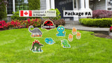 Dinosaur Signs Package – Dinosaur 12”-24" Tall + Park Sign 18" Tall + Decors  (Total 9pcs or 17pcs) |Yard Sign Outdoor Lawn Decorations