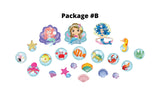 Mermaid Package - Mermaid 24" Tall + Bubbles 15" Tall + Decors (Total 10pcs or 21 pcs) | Yard Sign Outdoor Lawn Decorations