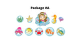 Mermaid Package - Mermaid 24" Tall + Bubbles 15" Tall + Decors (Total 10pcs or 21 pcs) | Yard Sign Outdoor Lawn Decorations
