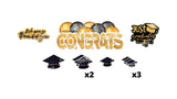 Graduaton Sign Package – Congrats Sign 48" Wide x 22" Tall  + Decors (Total 10pcs)  | Yard Sign Outdoor Lawn Decor