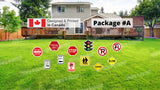 Cars and Road Signs Package – Traffic Light 16” Tall + Road Signs + Cars 12”-16” Tall  (Total 19pcs) | Yard Sign Outdoor Lawn Decorations