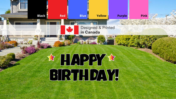 Happy Birthday Letters (Luckiest Guy Font) Yard Card Sets - 16