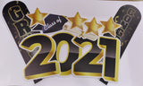 Graduation Sign Package – Class of 2024 - 47” Tall + Decors (Total 12 pcs) | Yard Sign Outdoor Lawn Decorations