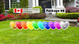 Big Hearts Sign Package – 13" tall (Total 11 pcs) or 20" tall (Total 10 pcs) | Yard Sign Outdoor Lawn