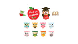 Thank you Teacher Signs  Package – Apple Sign & Teacher Owl  24” Tall + Decors  (Total 12pcs)   | Yard Sign Outdoor Lawn Decor