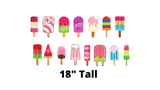 Popsicle Set - Popsicle Decors (Total 15 pcs) | Yard Sign Outdoor Lawn Decorations | Yardabrate Designer Series | Professional Installer
