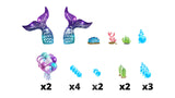 Mermaid Tail - Blue and Purple Gradient Sign Package (Total 19 pcs) | Yard Sign Outdoor Lawn Decorations | Yardabrate Designer Series