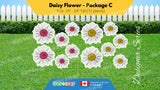 Daisy Flower - Yellow and Pink Package (Total 6 or 12pcs)  | Yard Sign Outdoor Lawn Decorations | Yardabrate Designer Series